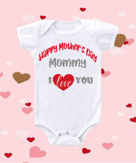 Personalised Mommy I Love You Mother's Day Onesie Romper 