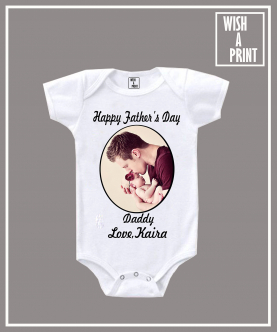 Happy Father's Day Colored Customised Photo Onsie