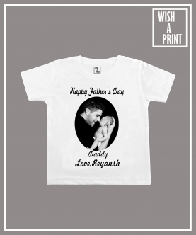 Happy Father's Day BW Customised Photo T-Shirt