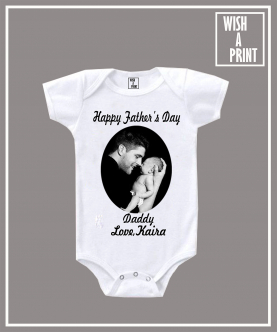 Happy Father's Day BW Cusromised Photo Onsie