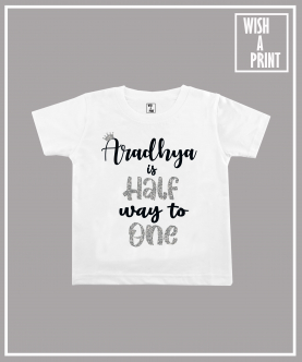 Personalised Half Way To One T-Shirt
