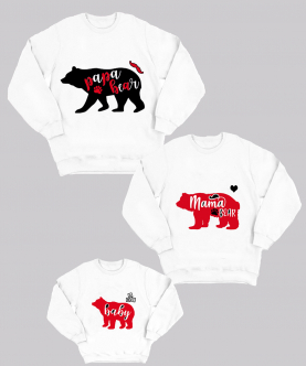 Personalised The Bear Family Combo Sweatshirt