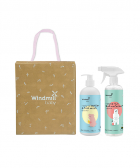 Windmill Baby Gift Hamper,Natural Multi Surface Cleaner And Natural Bottle And Dish Washer - 450 ml Each