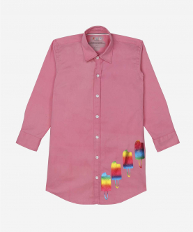 Wednesday Shirt Dress-Flourocent Pink