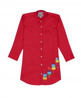 Wednesday Shirt Dress-Red