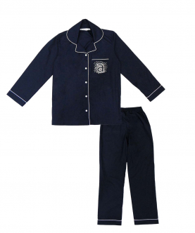Monogrammed Blue Cotton Pyajama Set