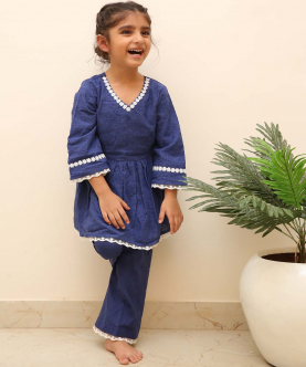 Not So Blues A Line Kurti With Pants