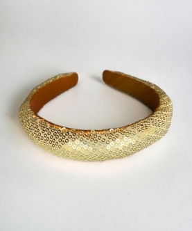 Sequin Embroidered Hairband - Santa Gold