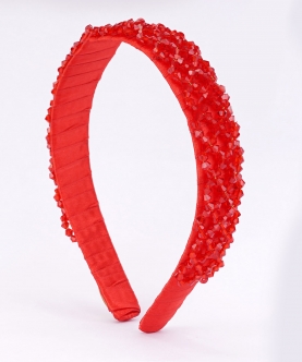 Embellished Locking Hairband - Xmas Red