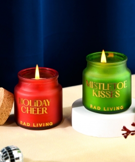 Holiday Cheer & Mistletoe Kisses - Set Of 2 Votive Candles