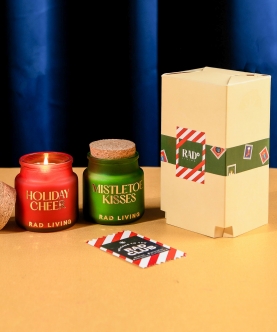 Holiday Cheer & Mistletoe Kisses - Set Of 2 Votive Candles
