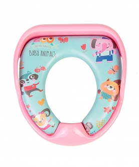 Animals Blue & Pink Potty Seat With Handle And Back Support