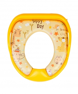 Animals Beige Potty Seat With Handle And Back Support