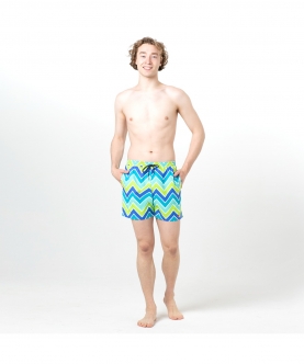Yellow And Blue Zig Zags Fun In The Sun Shorts