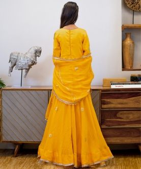Yellow Embroidered Anarkali
