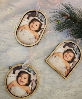 Photo Ornament - Wooden Frame
