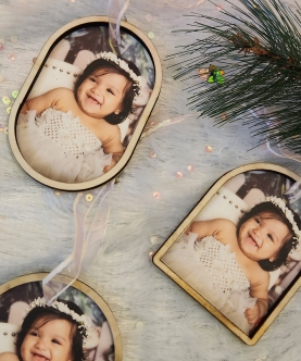 Photo Ornament - Wooden Frame