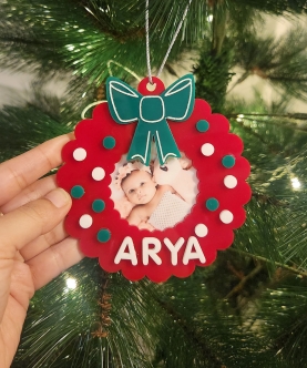 Photo Ornament With A Bow