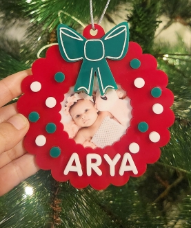Photo Ornament With A Bow