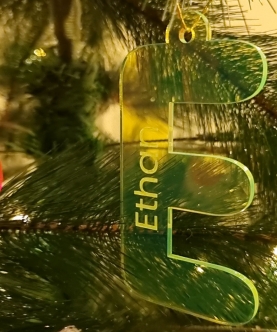 Limited Edition - Fluro - Initial Ornament