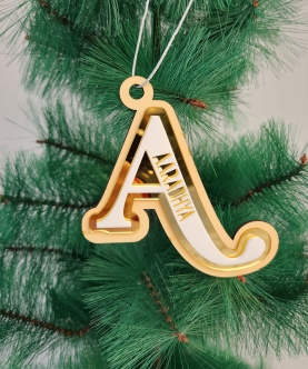 3 Layer With Name Christmas Ornament