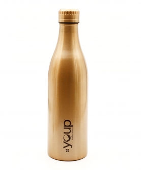 Insulated Gold Color Water Bottle Splash1001 - 1 L