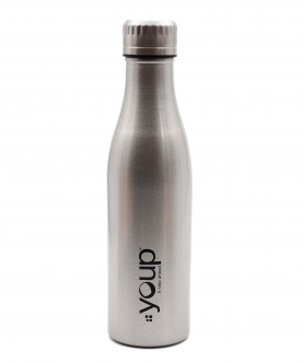 Insulated Silver Color Water Bottle Splash1001 - 1 L