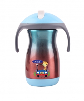 Rainbow Blue Kids Sipper Bottle With Handle Franc - 350 Ml