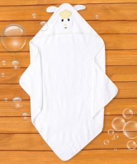 Baby Moo Goat White Hooded Towel