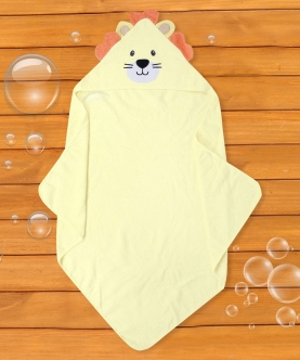Baby Moo Hear Me Roar Yellow Hooded Towel