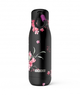 Zoku Midnight Floral Stainless Steel Bottle, 500ml